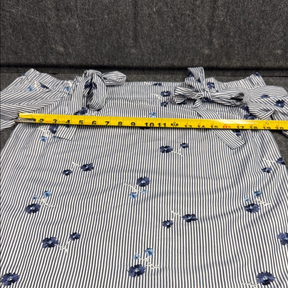 Michael Kors Blue Floral Striped Blouse - Picture 5 of 9